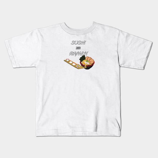 Sushi and Ramen Kids T-Shirt by Designs by Dyer